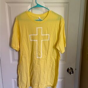Bella Canvas Yellow Short Sleeve Tee with Cross Design